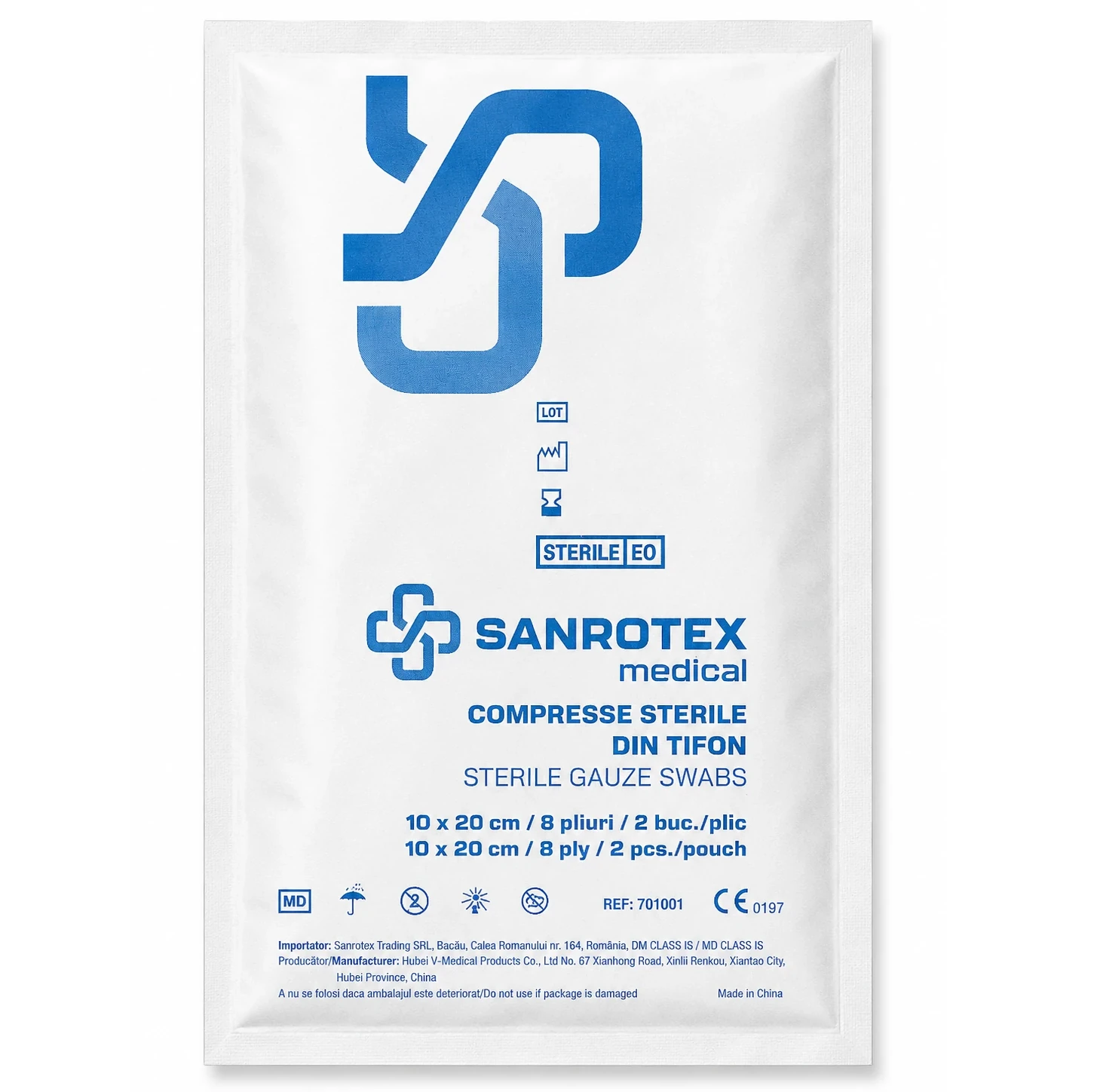 Comprese Sterile Tifon Pliate 10 x 20 cm