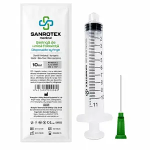Seringa Sterila Luer Lock 10 ml 3 componente Ac 21G x 1 1/2″ – 100 bucati