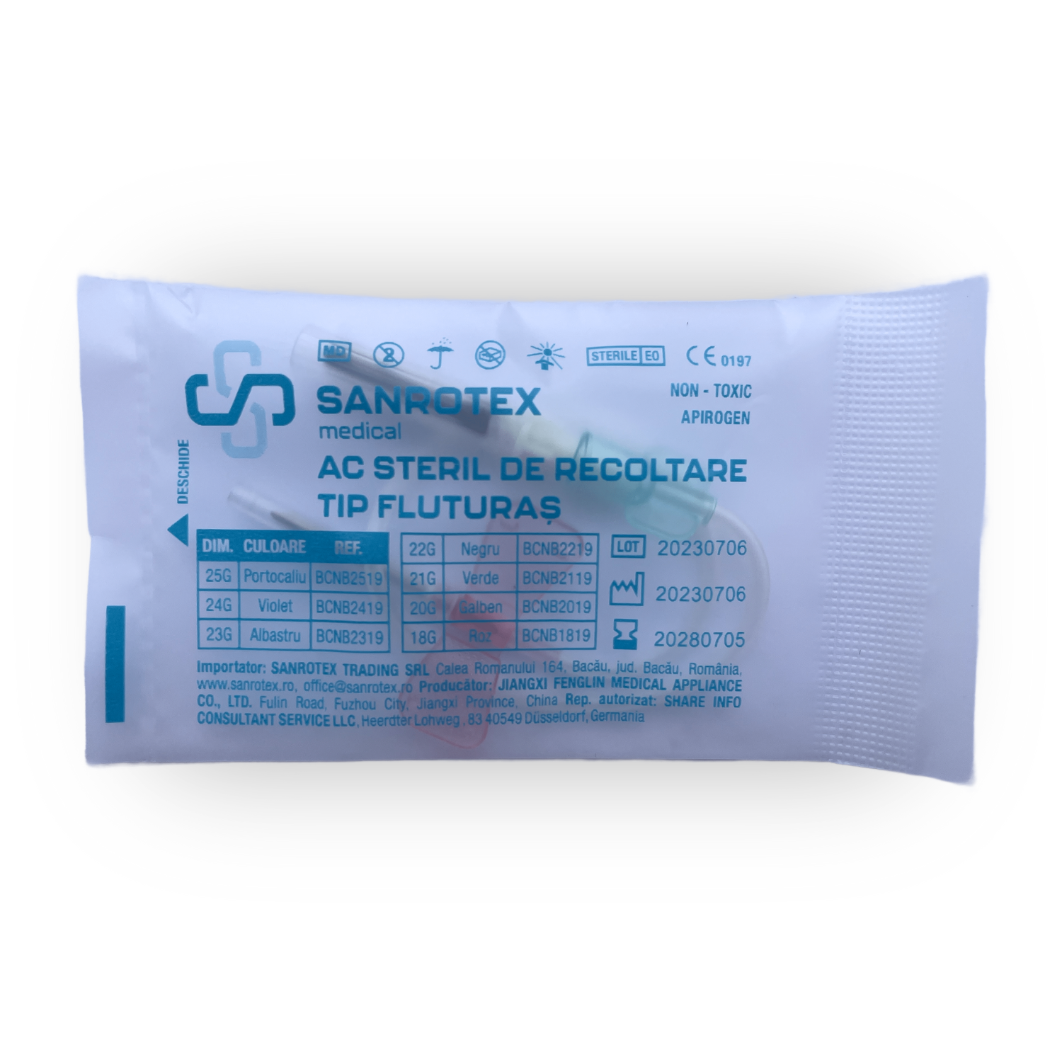 Ace recoltare tip fluturas cu Luer Lock 18G – 100 bucati