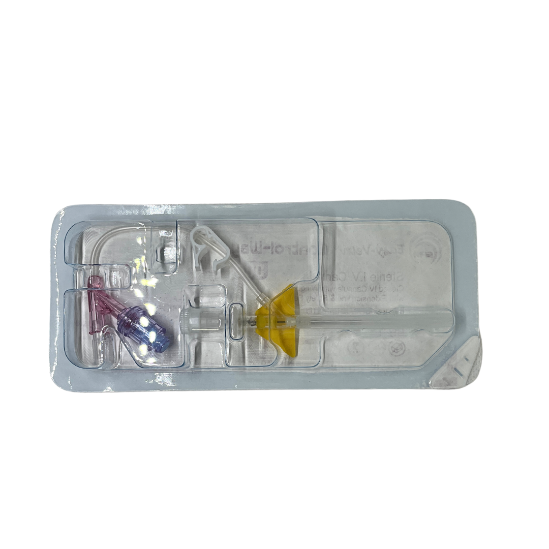 Branula inchisa cu SAFETY si port Y  24G Galben