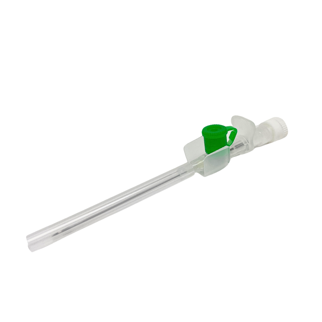 Branula cu valva si aripioare 18G Verde – 100 bucati