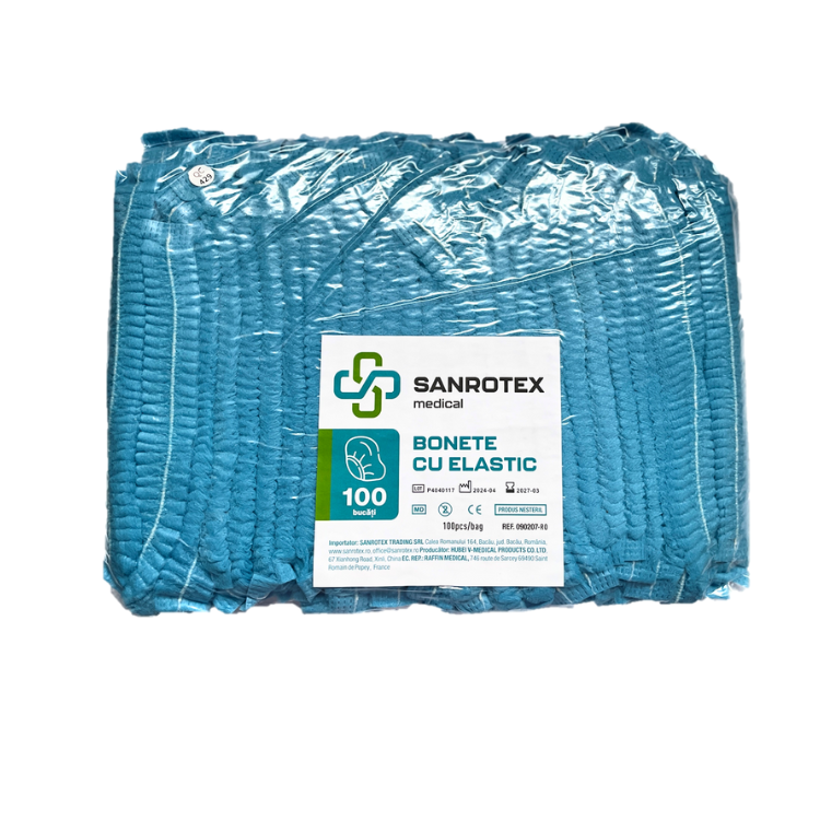 Bonete Unica Folosinta Elastic Albastre 100 bucati