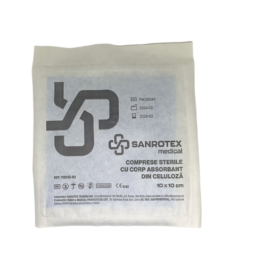 Comprese Sterile Absorbante Corp Celuloza 10×10 cm
