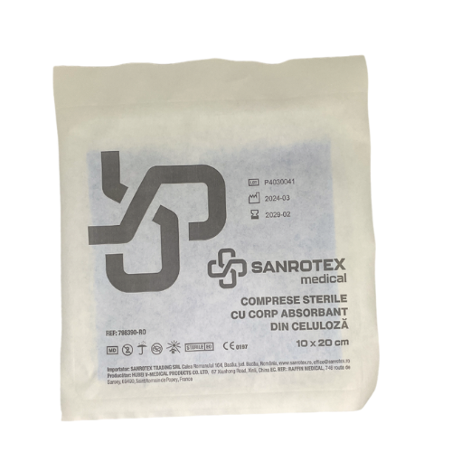 Comprese Sterile Absorbante Corp Celuloza 10X20 cm