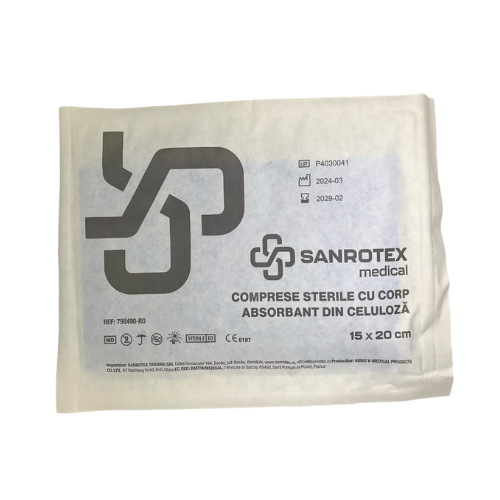 Comprese Sterile Absorbante Corp Celuloza 15X20 cm