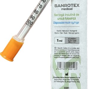 Seringa insulina sterila 1ml ac 29G x 1/2″ – 100 bucati