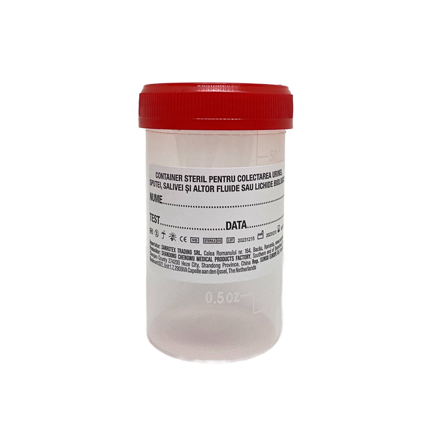 Recipient Urocultor 60ml, steril, ambalat individual