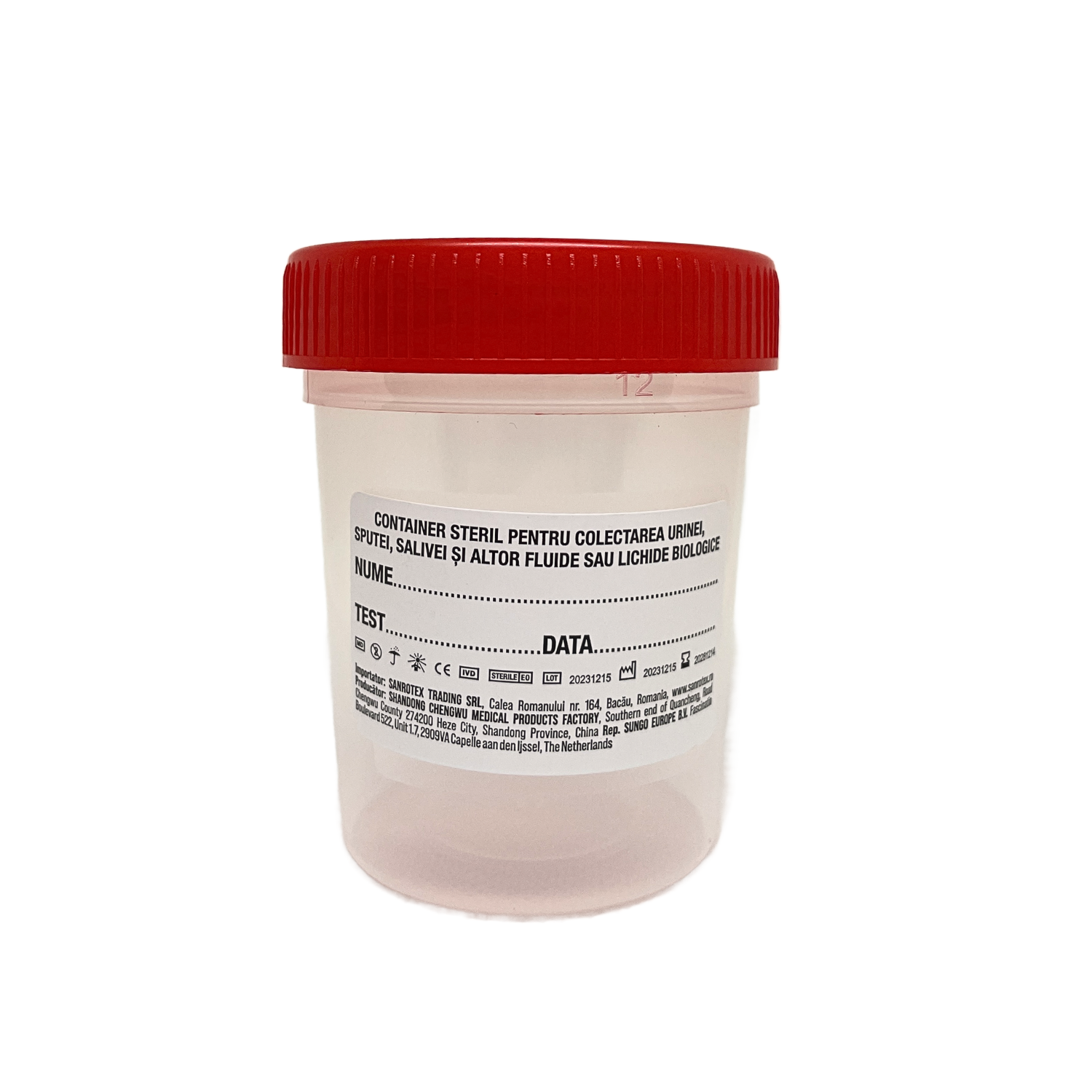 Recipient Urocultor 100-120ml steril, 1 buc